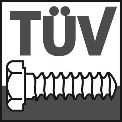 Tuev-mark for certified screws and products