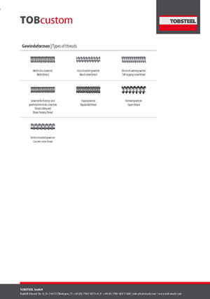 Produktinformation zu Gewindeformen von Edelstahlschrauben