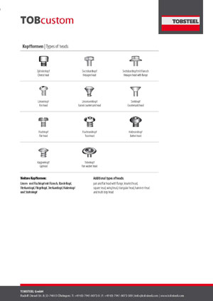 Produktinformation zu Kopfformen von Edelstahlschrauben