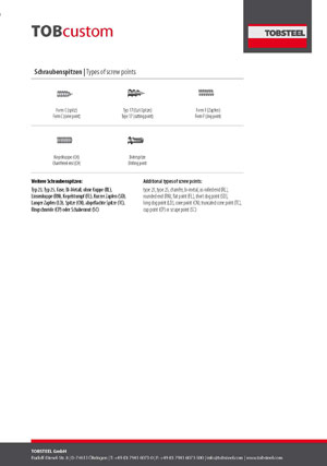 Produktinformation zu Schraubenspitzen von Edelstahlschrauben