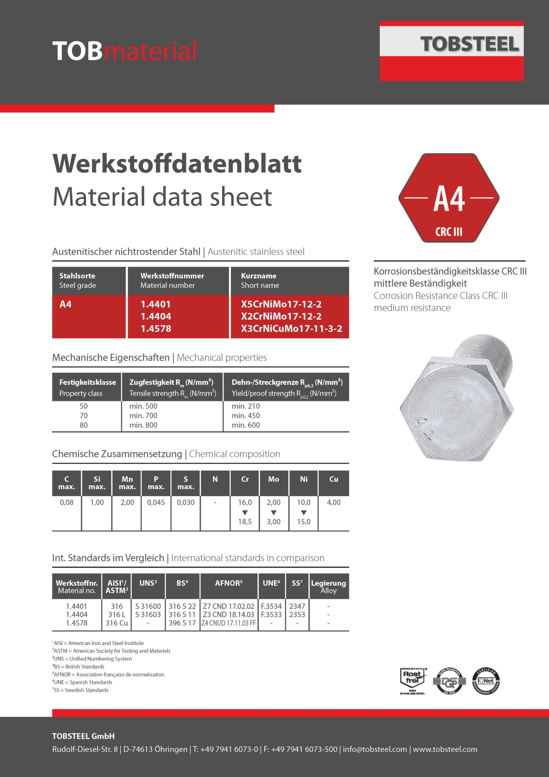 Meisterling V2a Vis pour façade en acier inoxydable avec tête plate 4,8 x 32 mm marron 