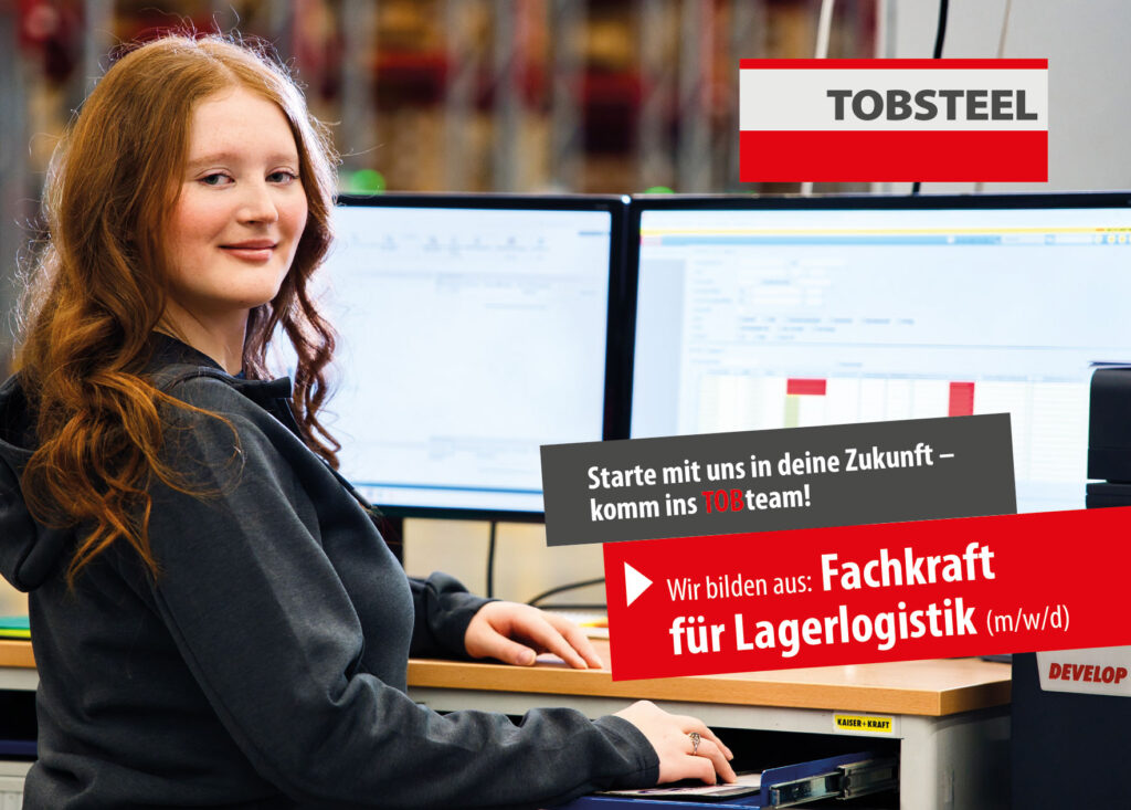 Ausbildung als Fachkraft für Lagerlogistik (m/w/d) bei der TOBSTEEL GmbH