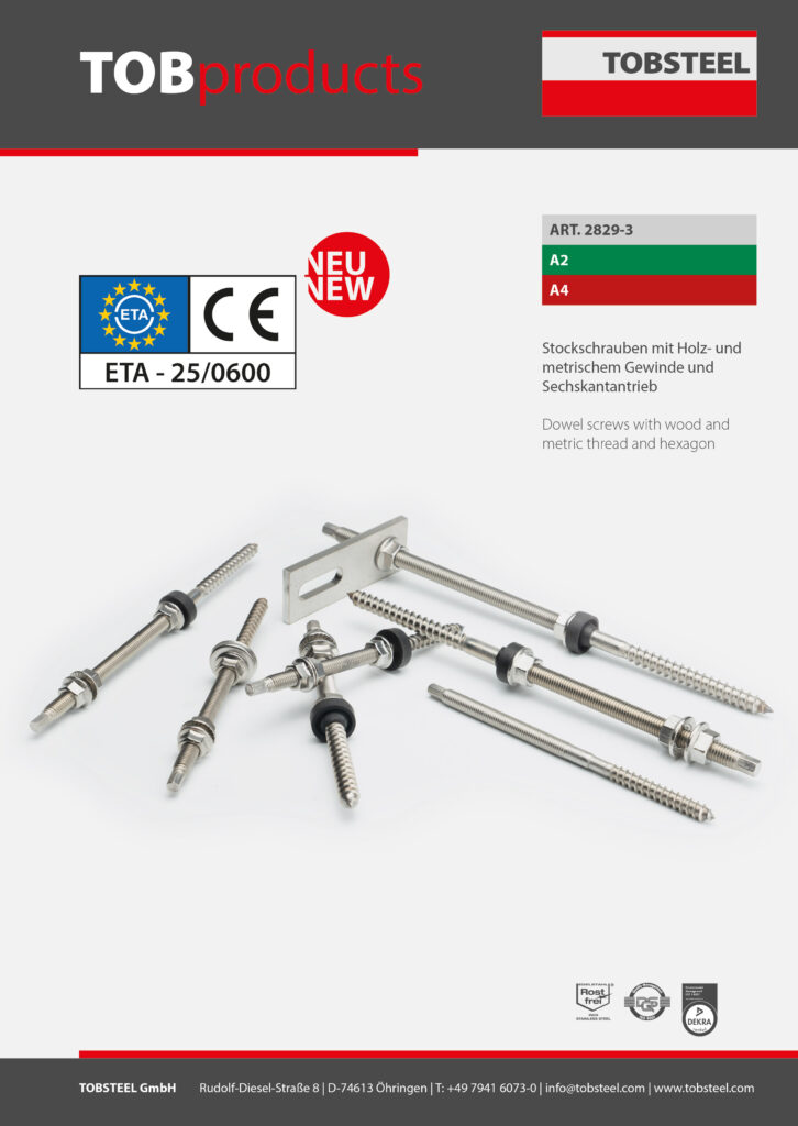 TOBproduct-ART-2829-3 FAST-Drill Senkkopf-Holzbauschrauben mit ETA